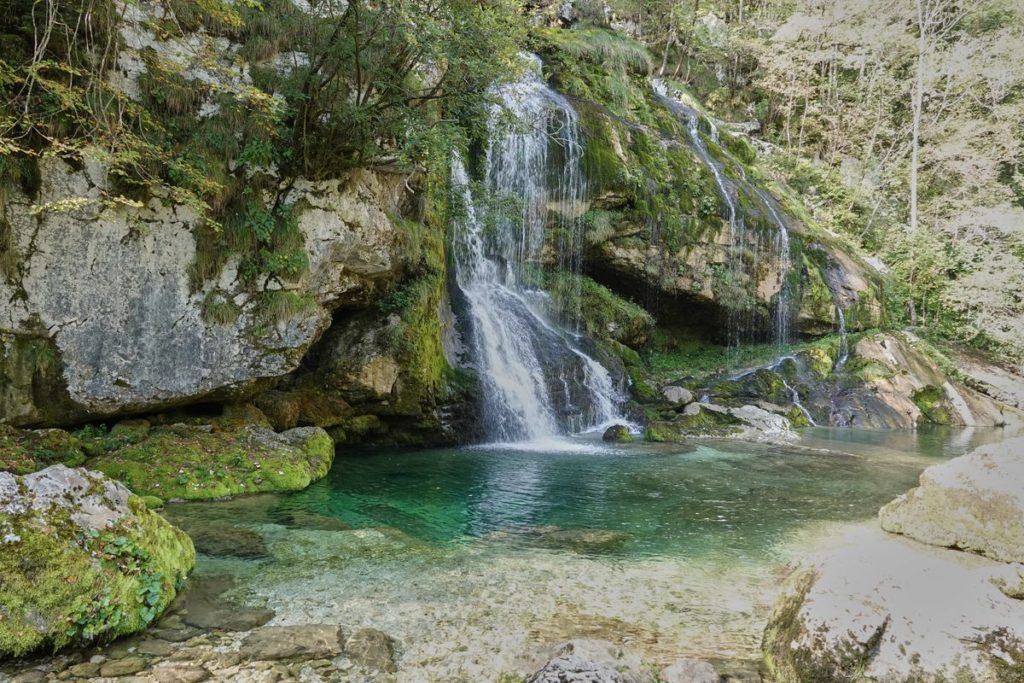 Wasserfall Slap Virje Bovec Socatal Slowenien