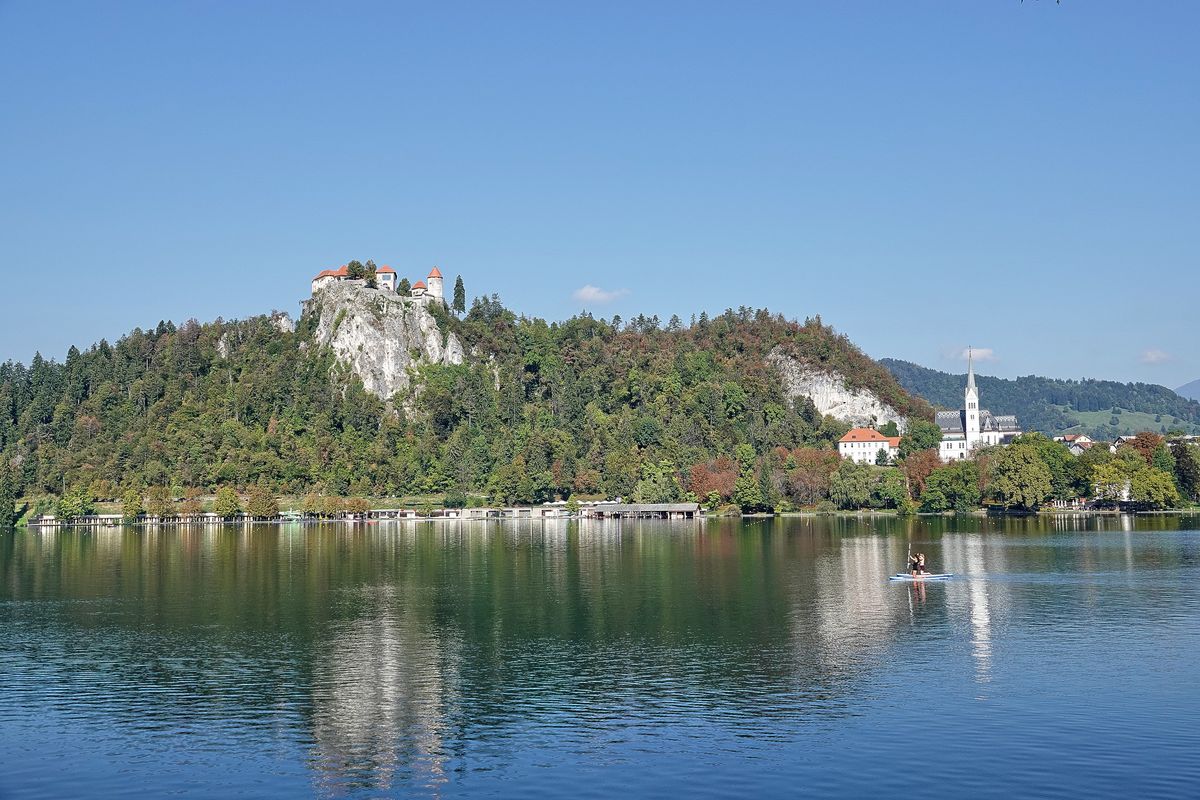 Bled See Burg Kirche Insel Slowenien