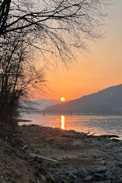 Sonnenuntergang bei Krems