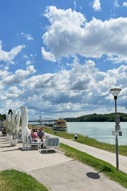 Aussicht Wellen.Spiel Krems an der Donau